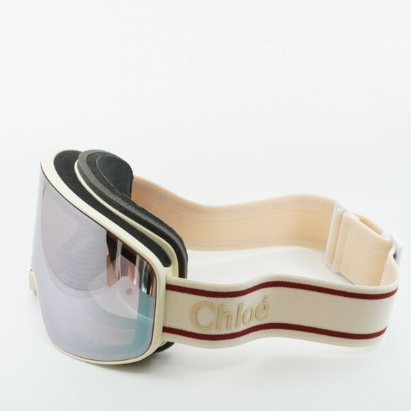 Chloe CH0072S 001 Ski Mask White Shield Frame, Violet Lenses - Picture 4 of 11